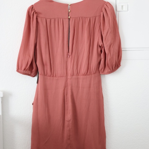 Express Ruffled Wrapped Mauve Dress - Picture 2 of 4